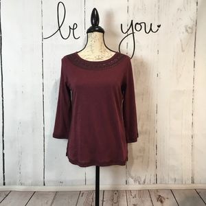 Tommy Bahama New with Tags Sequin Embroidered Collar Top S